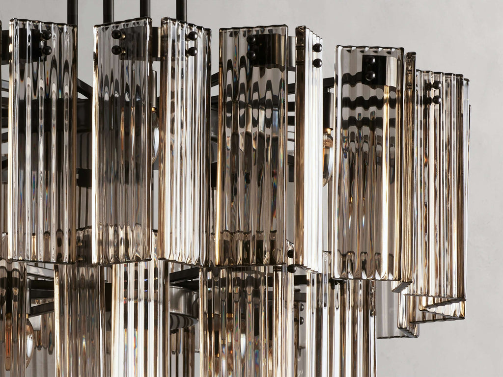 Delsie Reeded Glass Round Chandelier