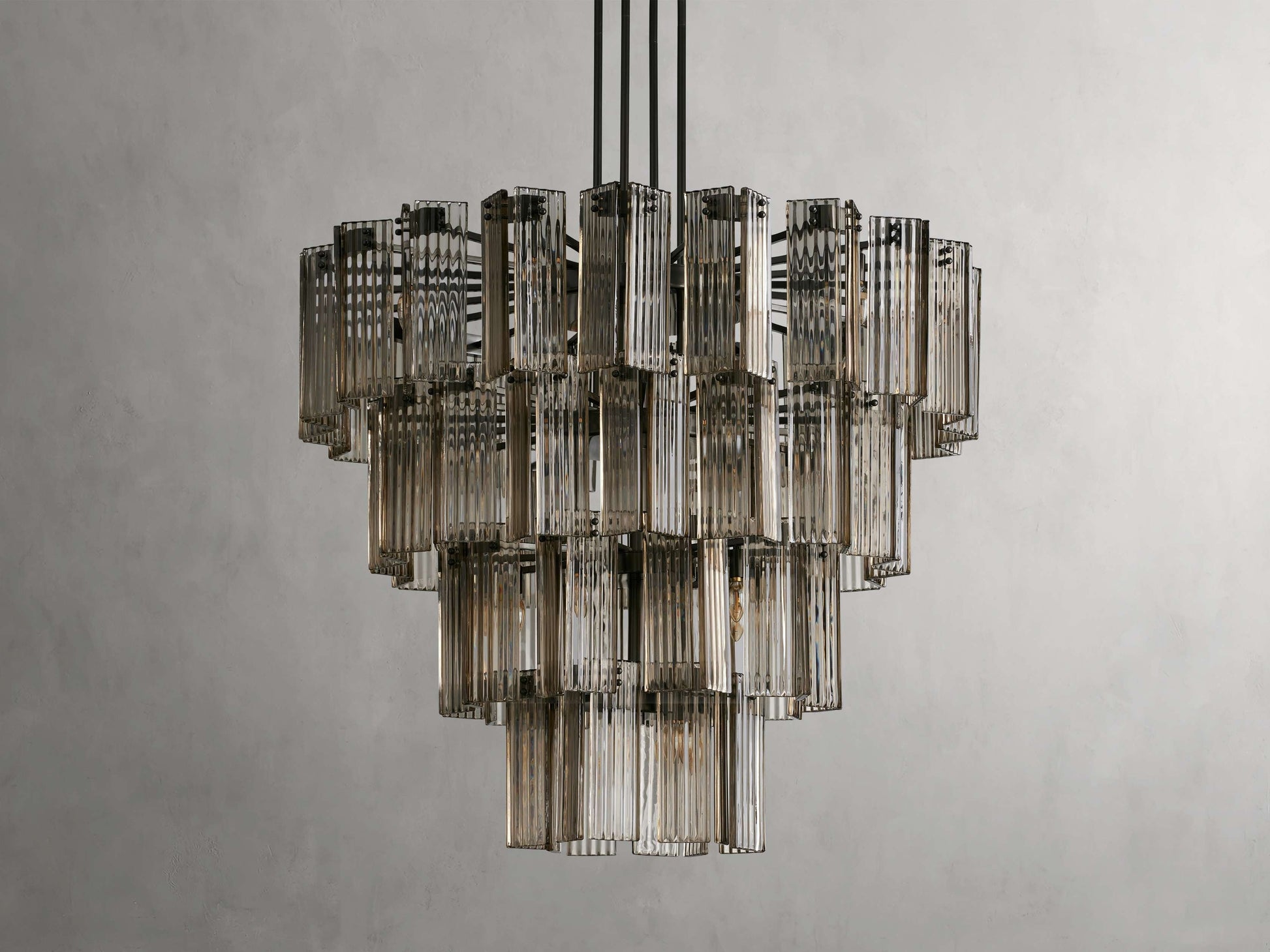 Delsie Reeded Glass Round Chandelier
