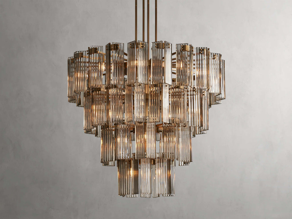 Delsie Reeded Glass Round Chandelier