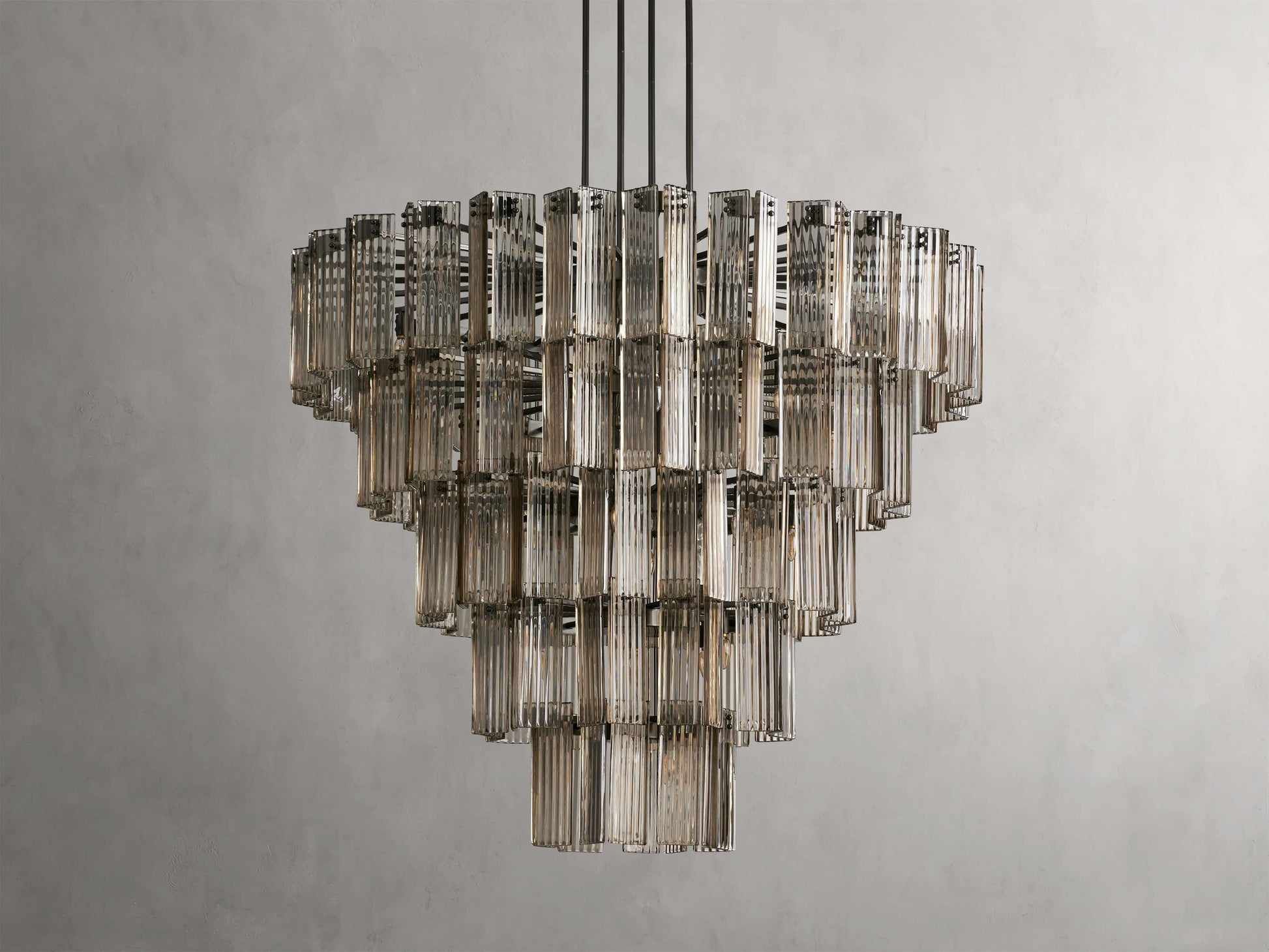 Delsie Reeded Glass Round Chandelier