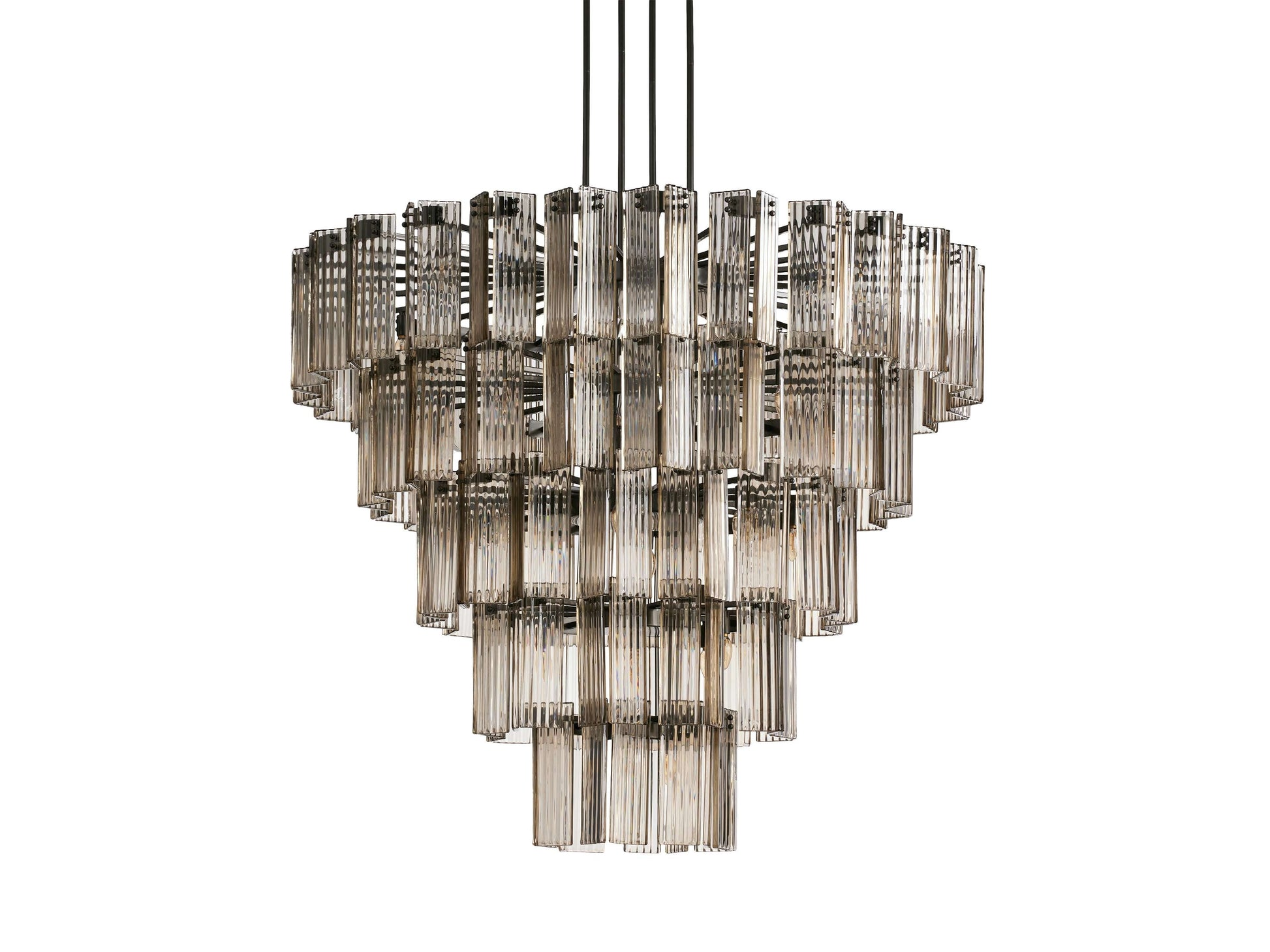 Delsie Reeded Glass Round Chandelier
