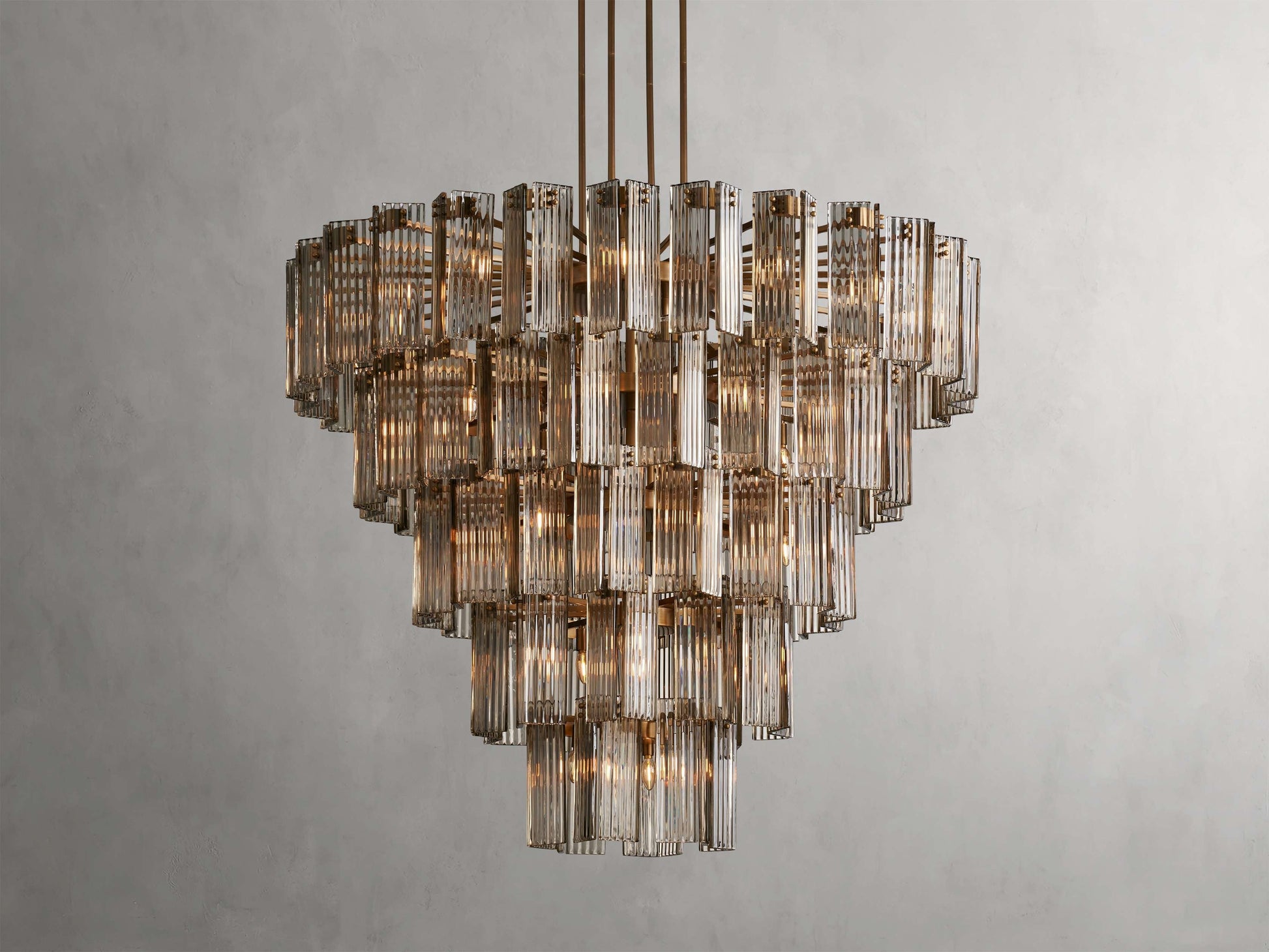Delsie Reeded Glass Round Chandelier