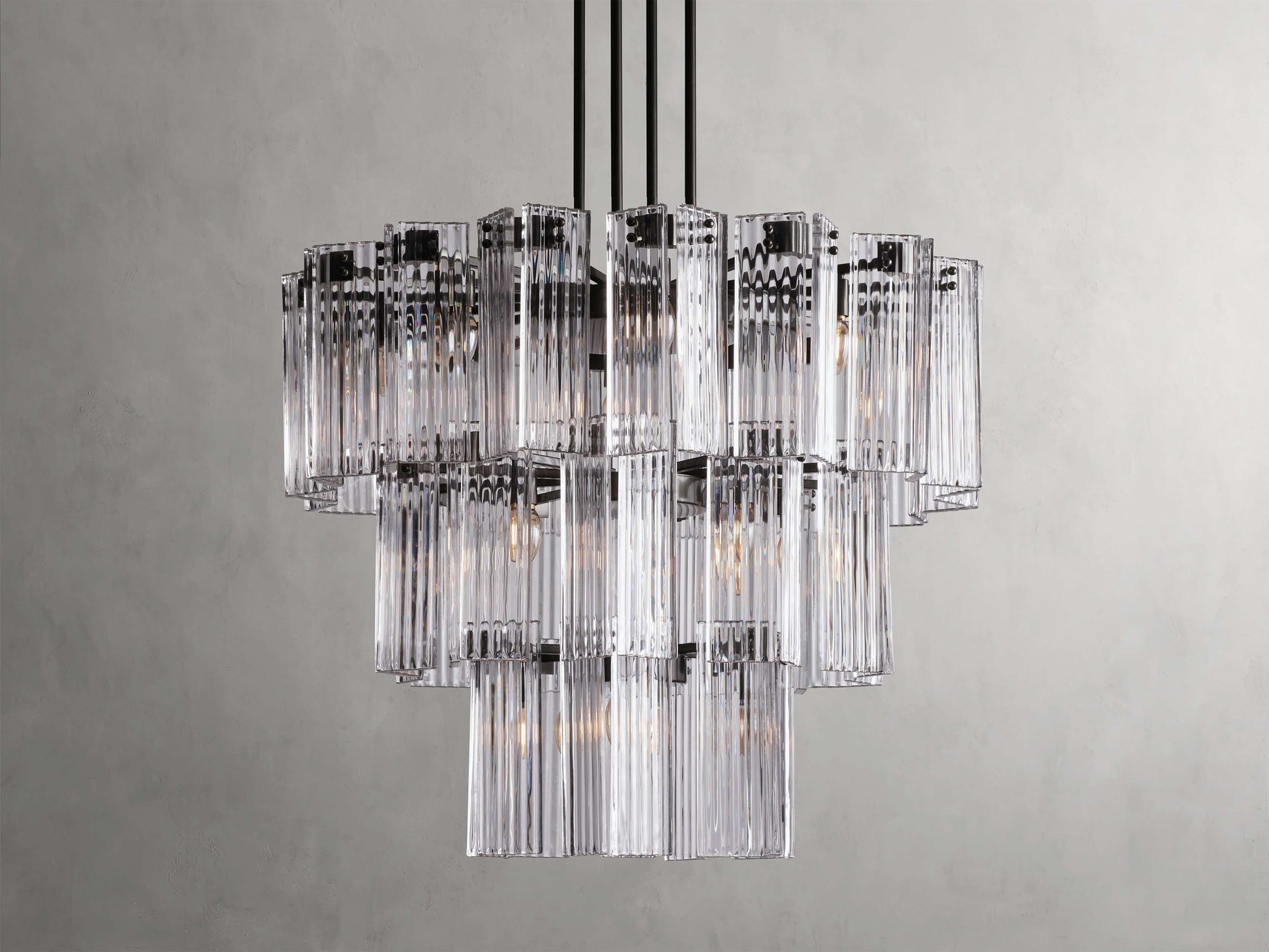 Delsie Reeded Glass Round Chandelier