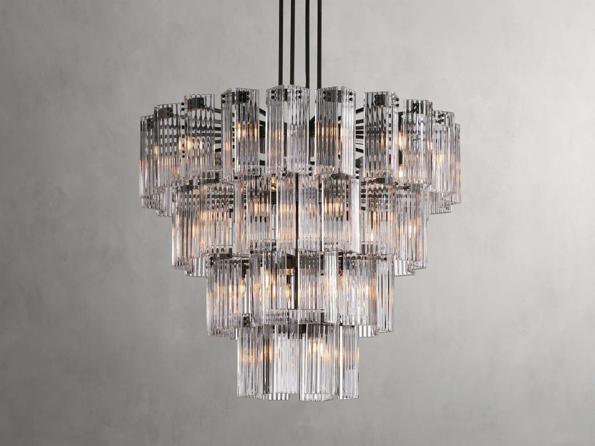 Delsie Reeded Glass Round Chandelier