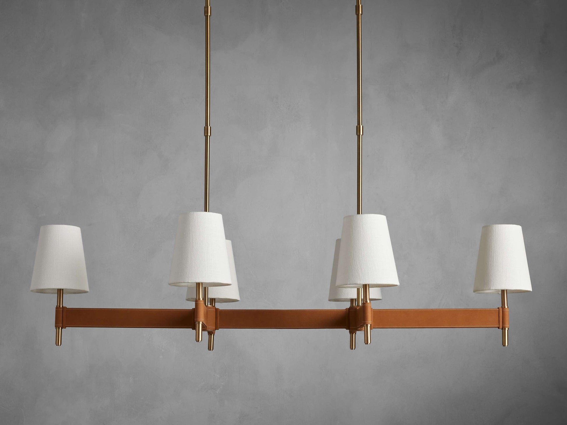 Hastings Mid-Century Brass Linear Chandelier