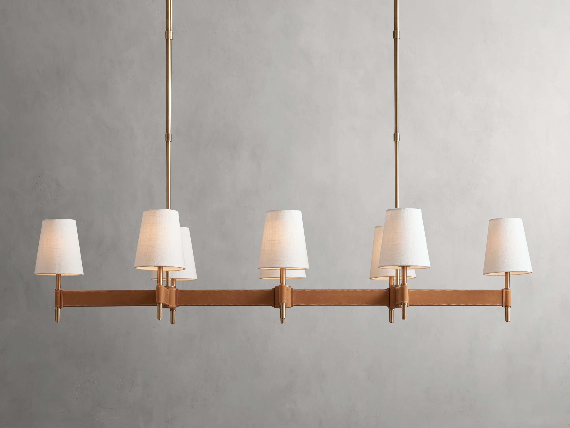 Hastings Mid-Century Brass Linear Chandelier