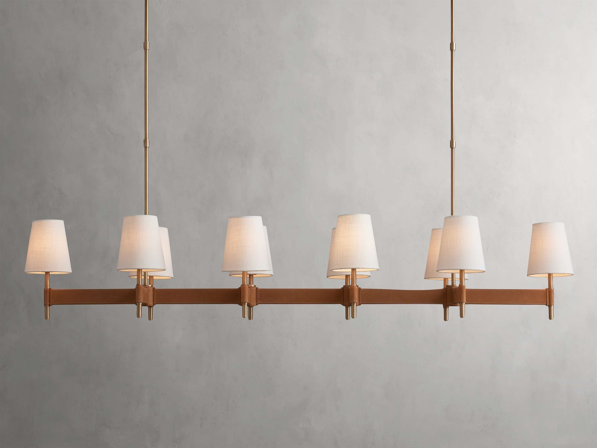 Hastings Mid-Century Brass Linear Chandelier