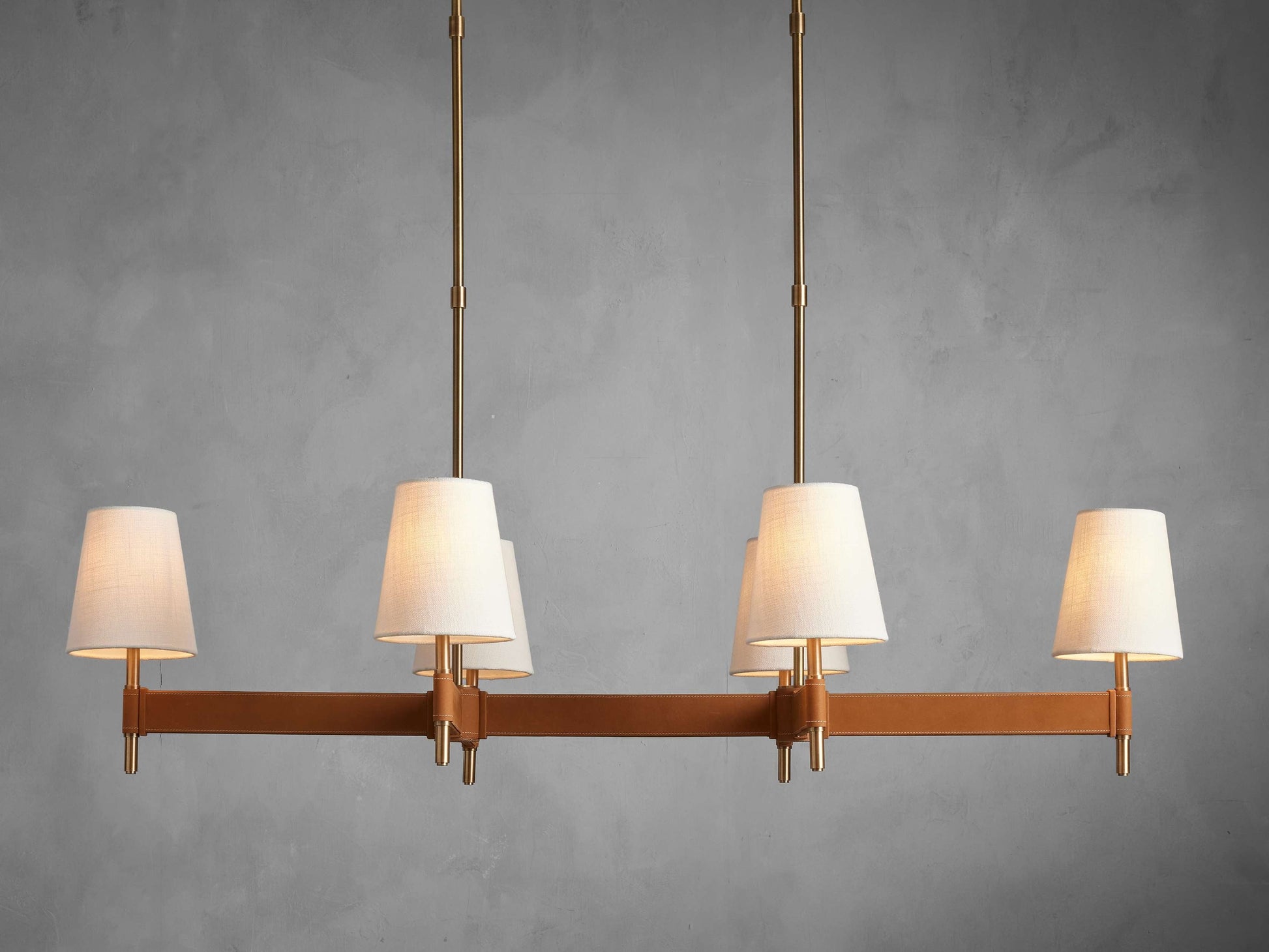 Hastings Mid-Century Brass Linear Chandelier