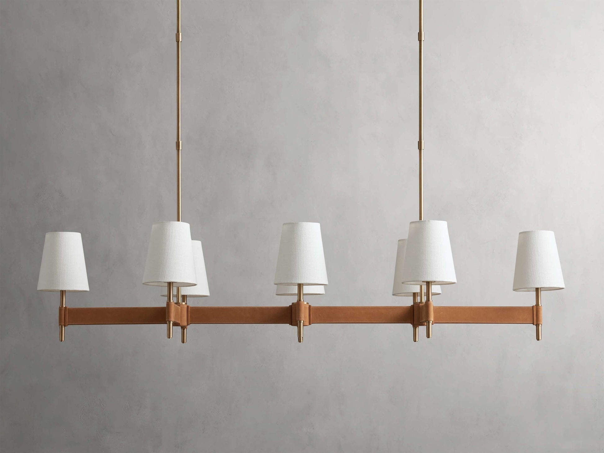 Hastings Mid-Century Brass Linear Chandelier