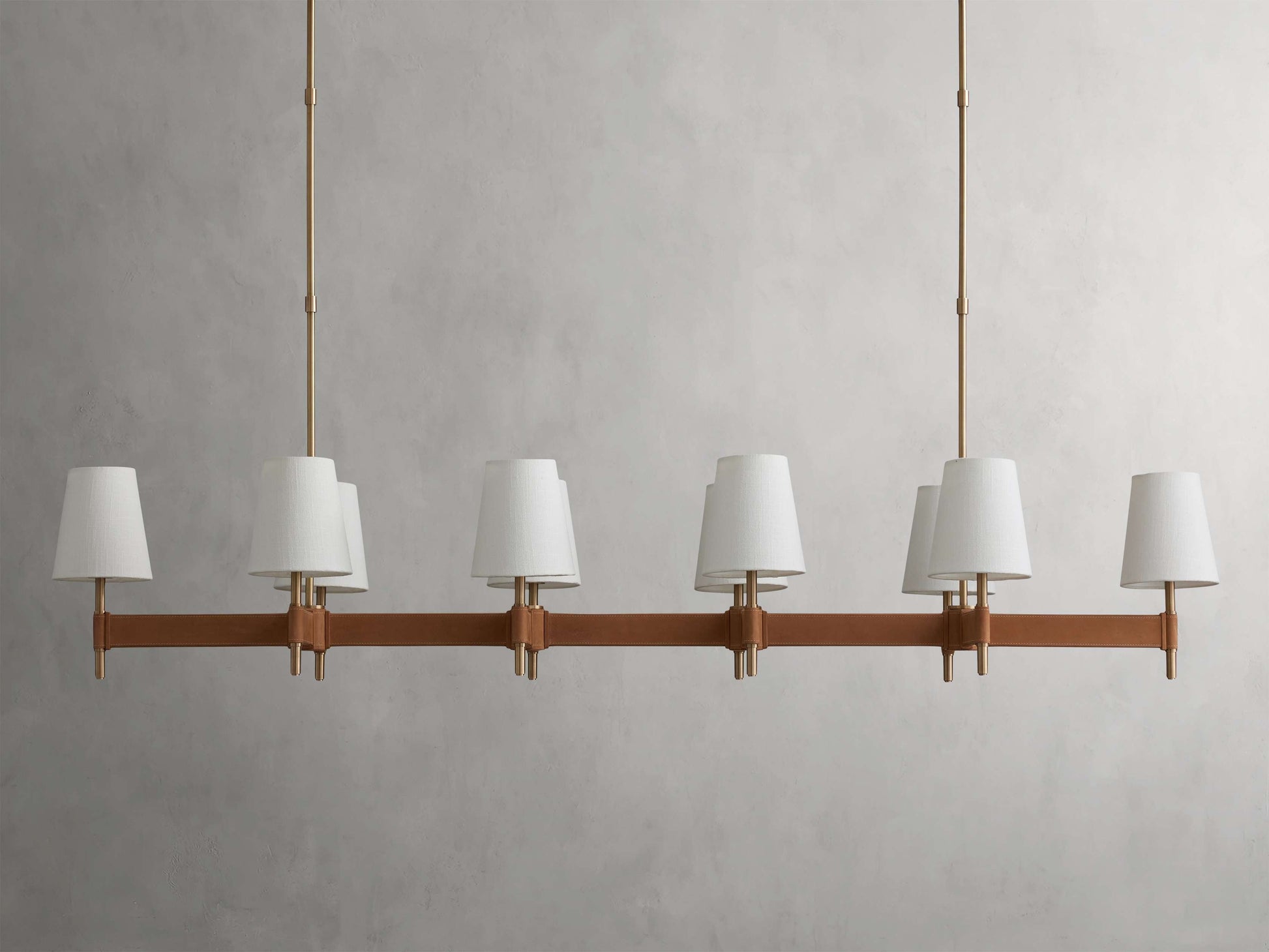 Hastings Mid-Century Brass Linear Chandelier