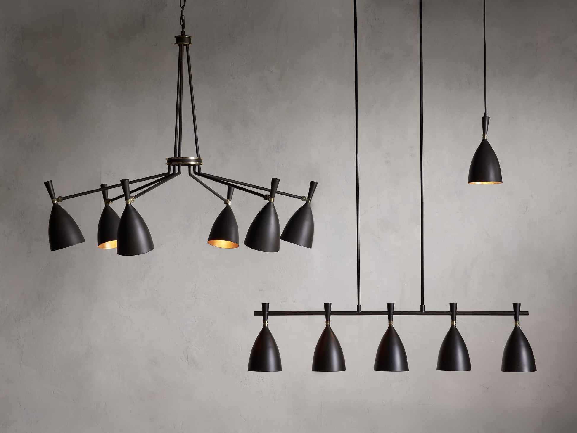 Jacarra Bronze and Gold Linear Chandelier