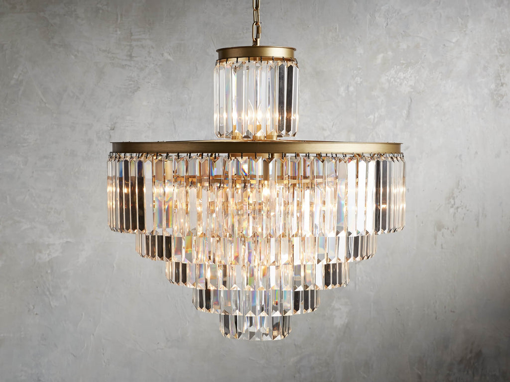 Leyland Art Deco Crystal Chandelier