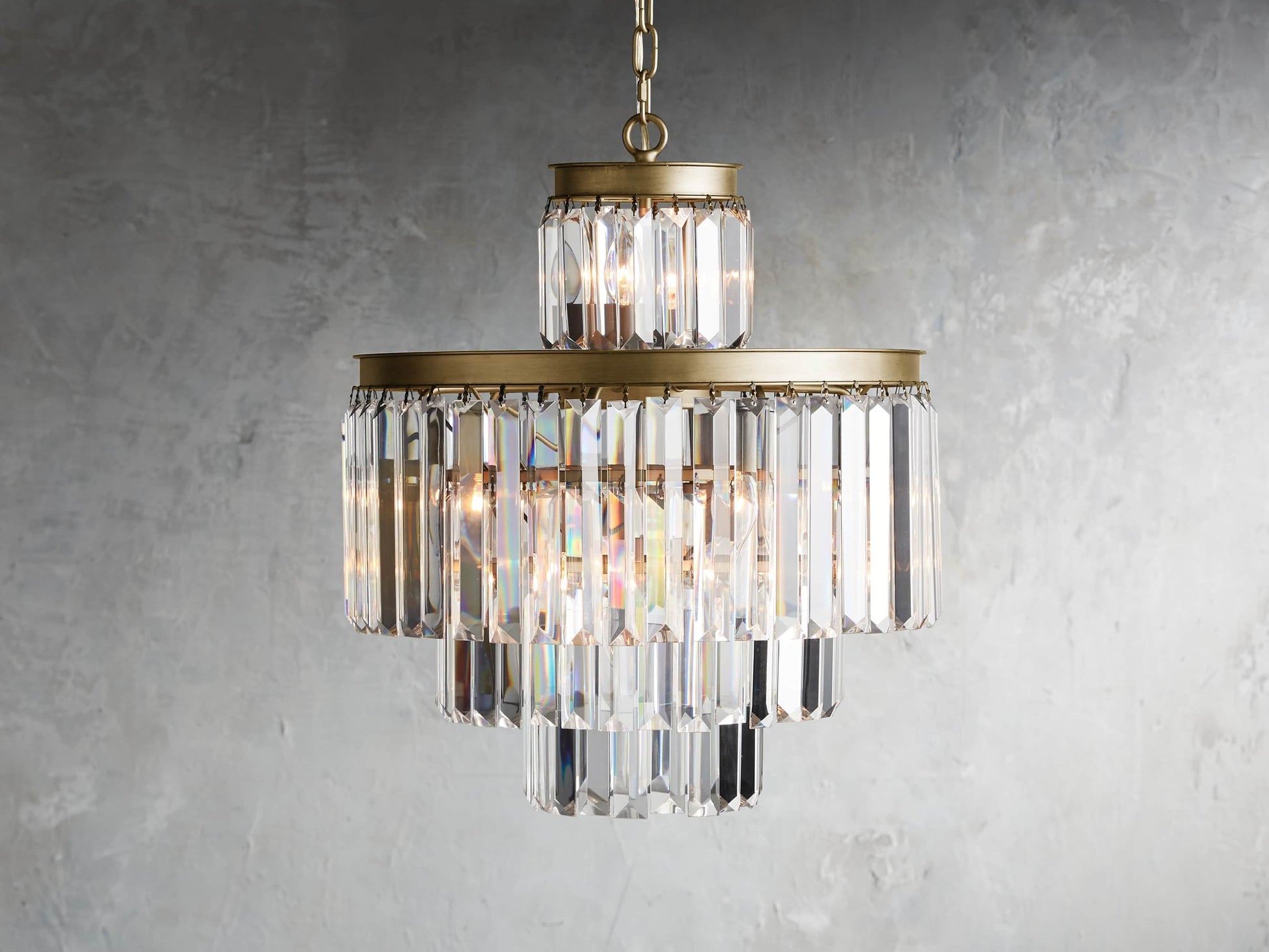 Leyland Art Deco Crystal Chandelier