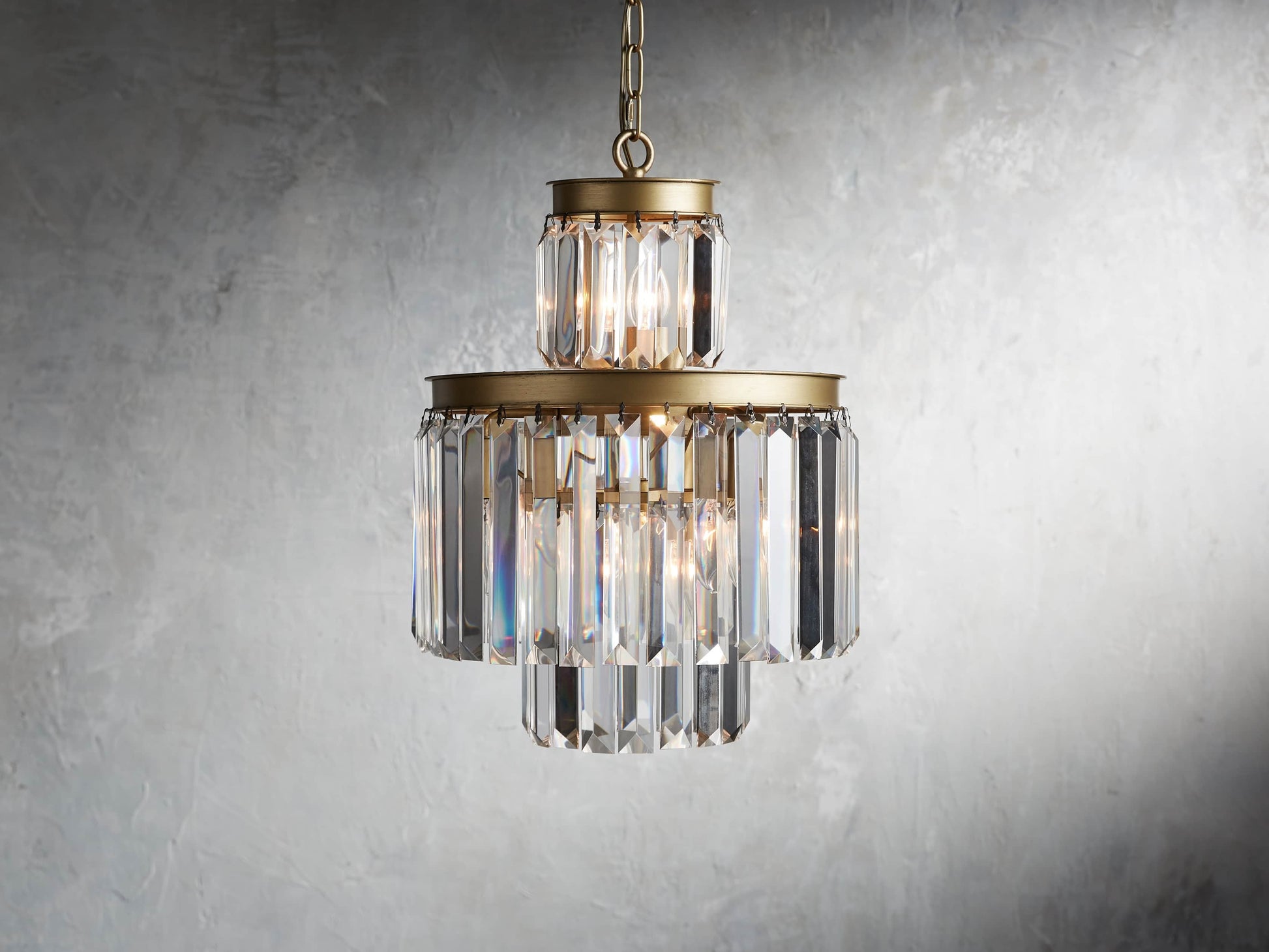 Leyland Art Deco Crystal Chandelier