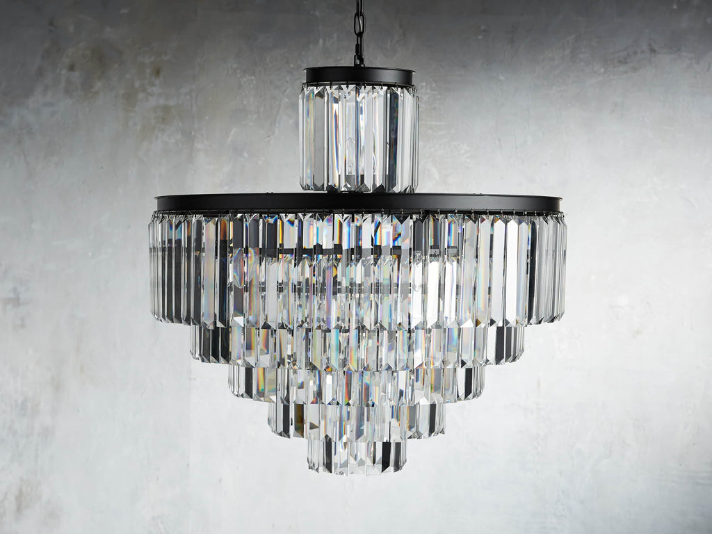 Leyland Art Deco Crystal Chandelier