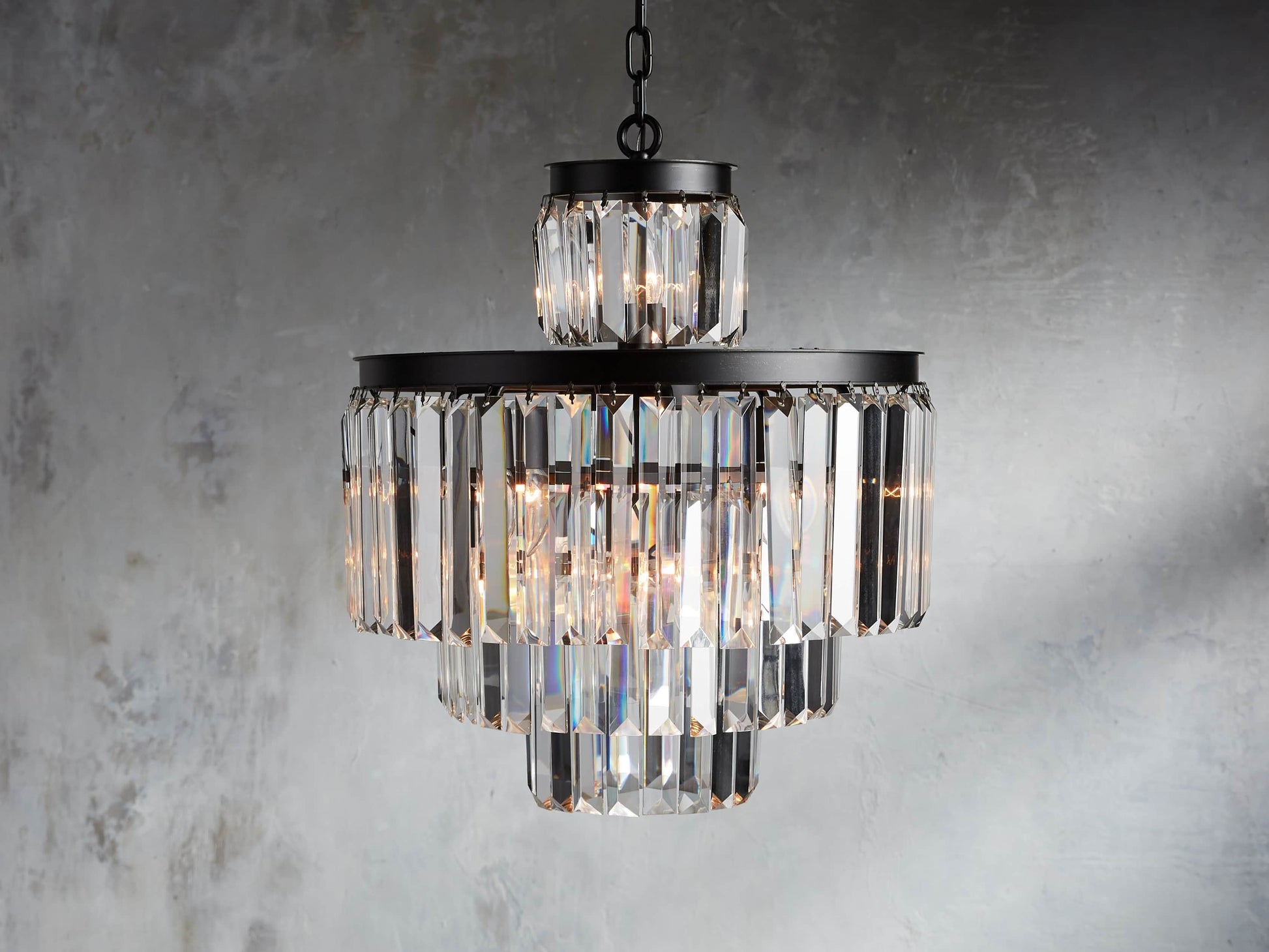 Leyland Art Deco Crystal Chandelier