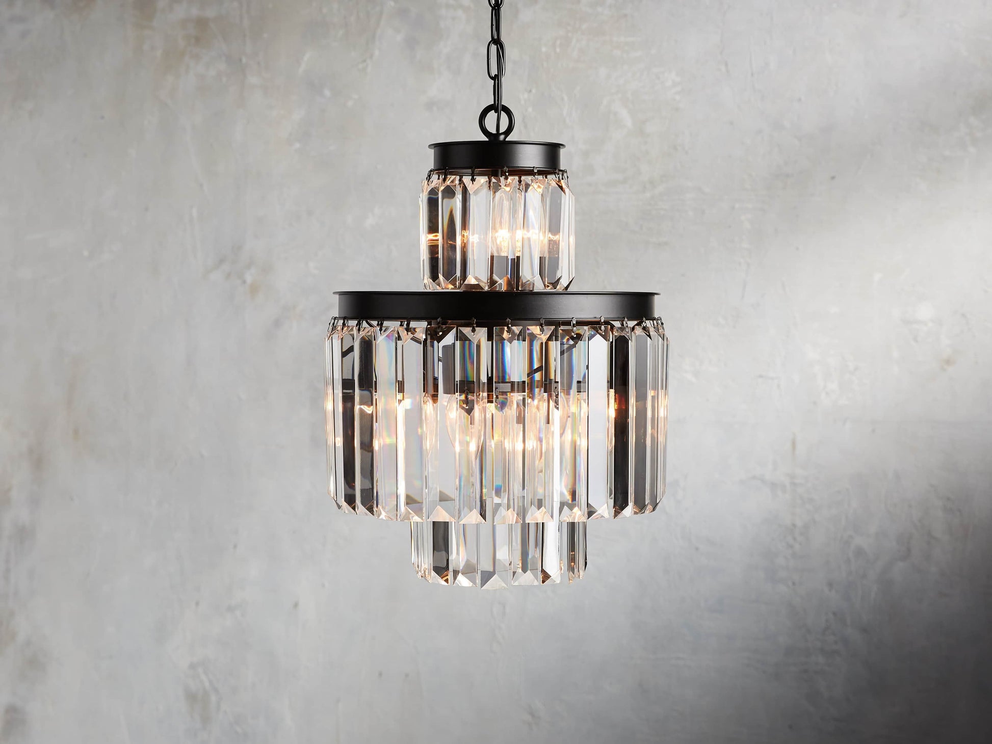 Leyland Art Deco Crystal Chandelier