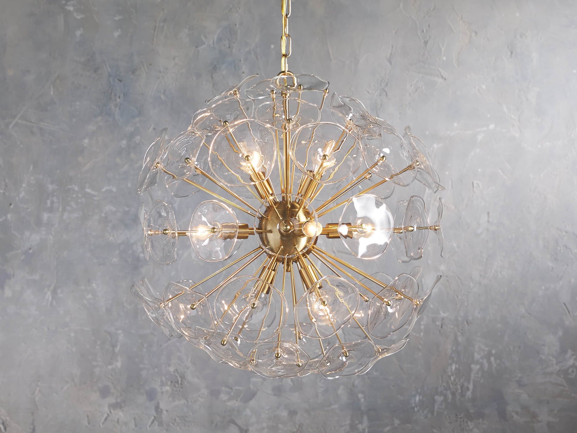 Lily Round Glass Petal Chandelier