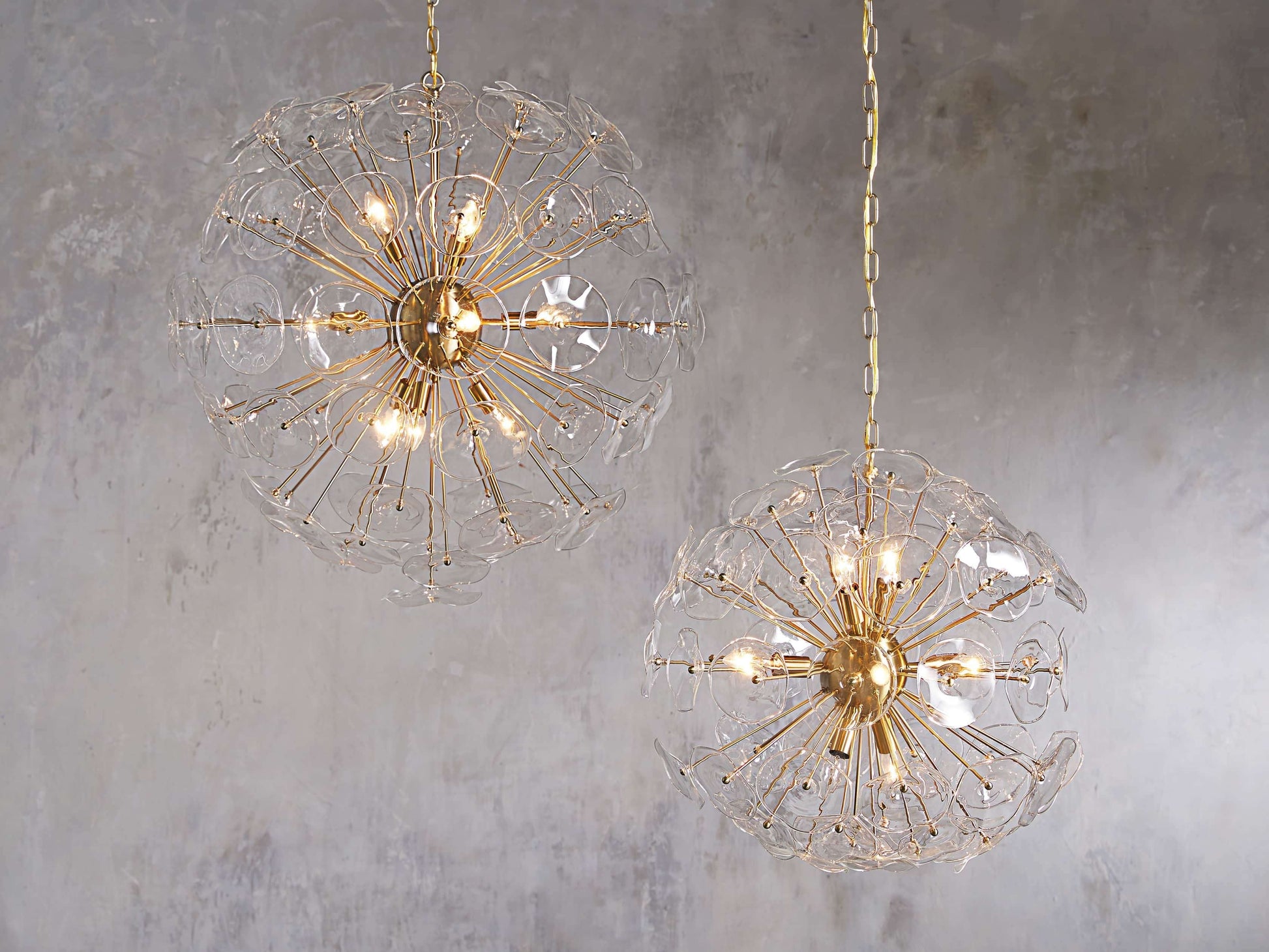 Lily Round Glass Petal Chandelier