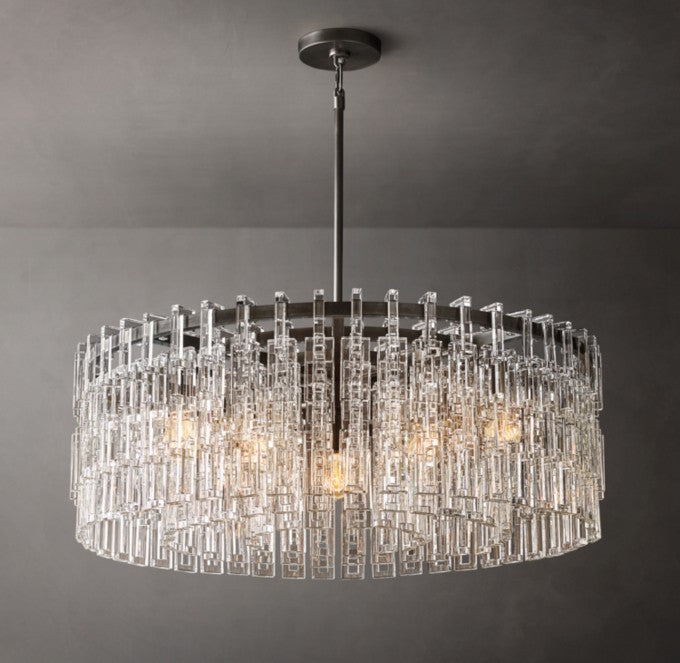 Marignan Brass and Crystal Round Chandelier