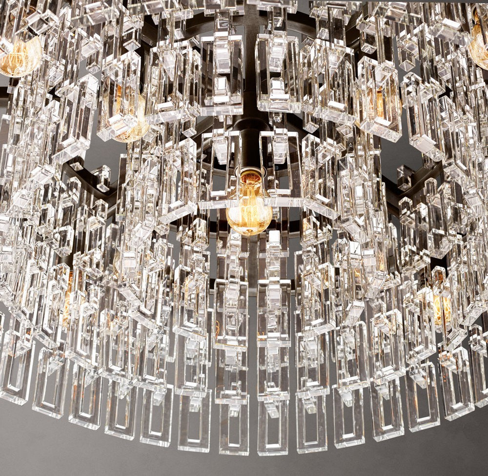 Marignan Brass and Crystal Round Chandelier