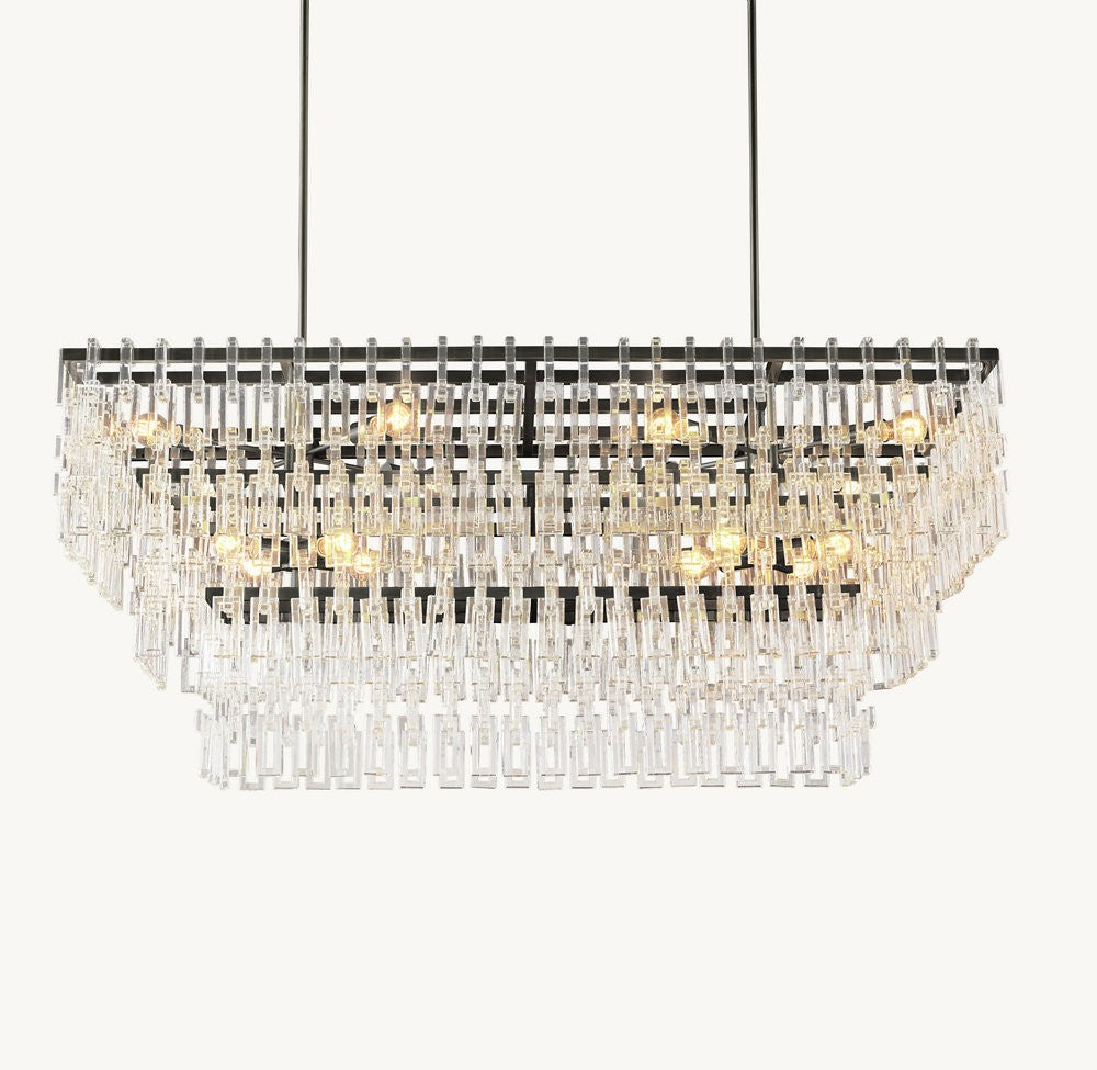 Marignan Tiered Rectangular Crystal Chandelier