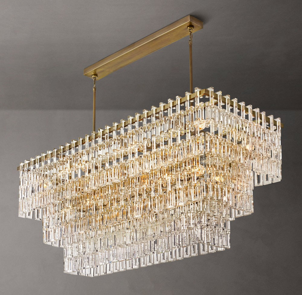 Marignan Tiered Rectangular Crystal Chandelier