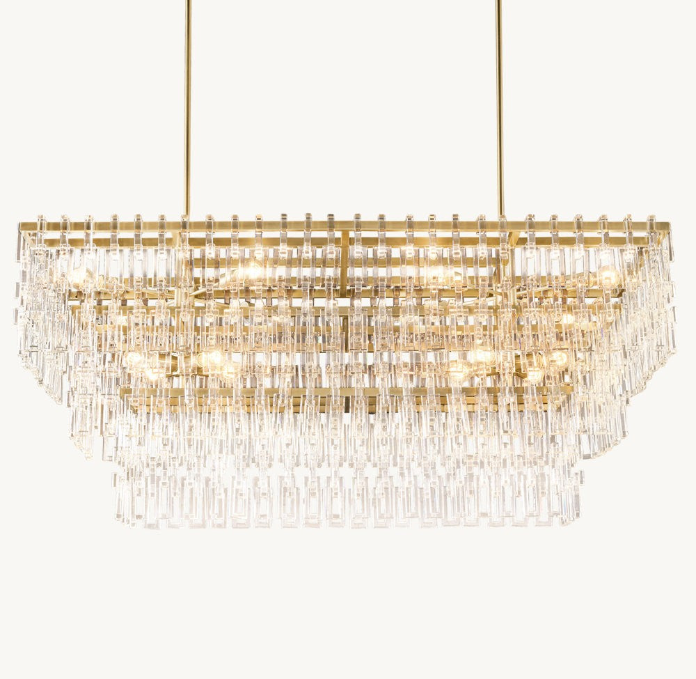 Marignan Tiered Rectangular Crystal Chandelier