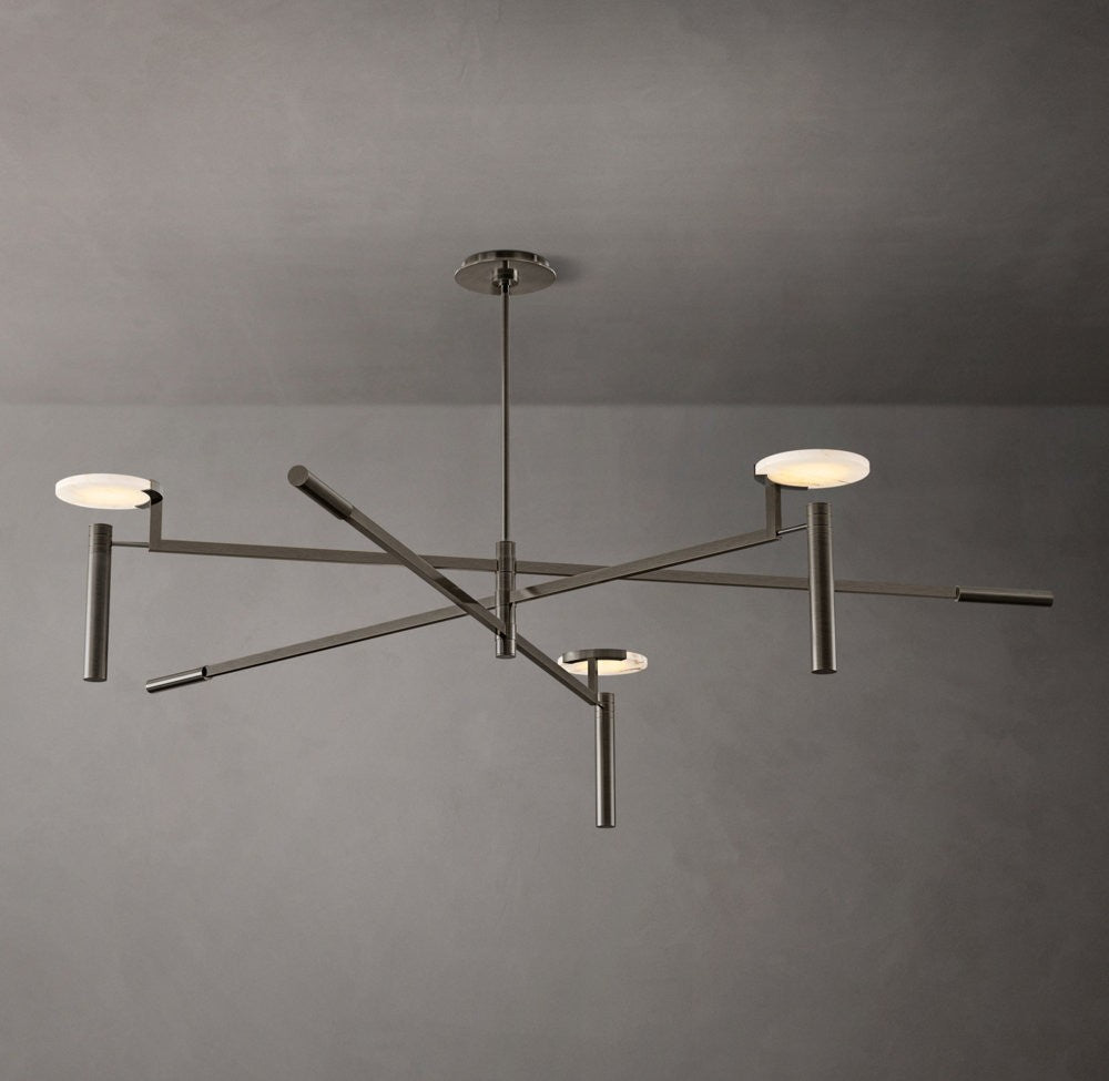 Melange Round Alabaster Disc Chandelier