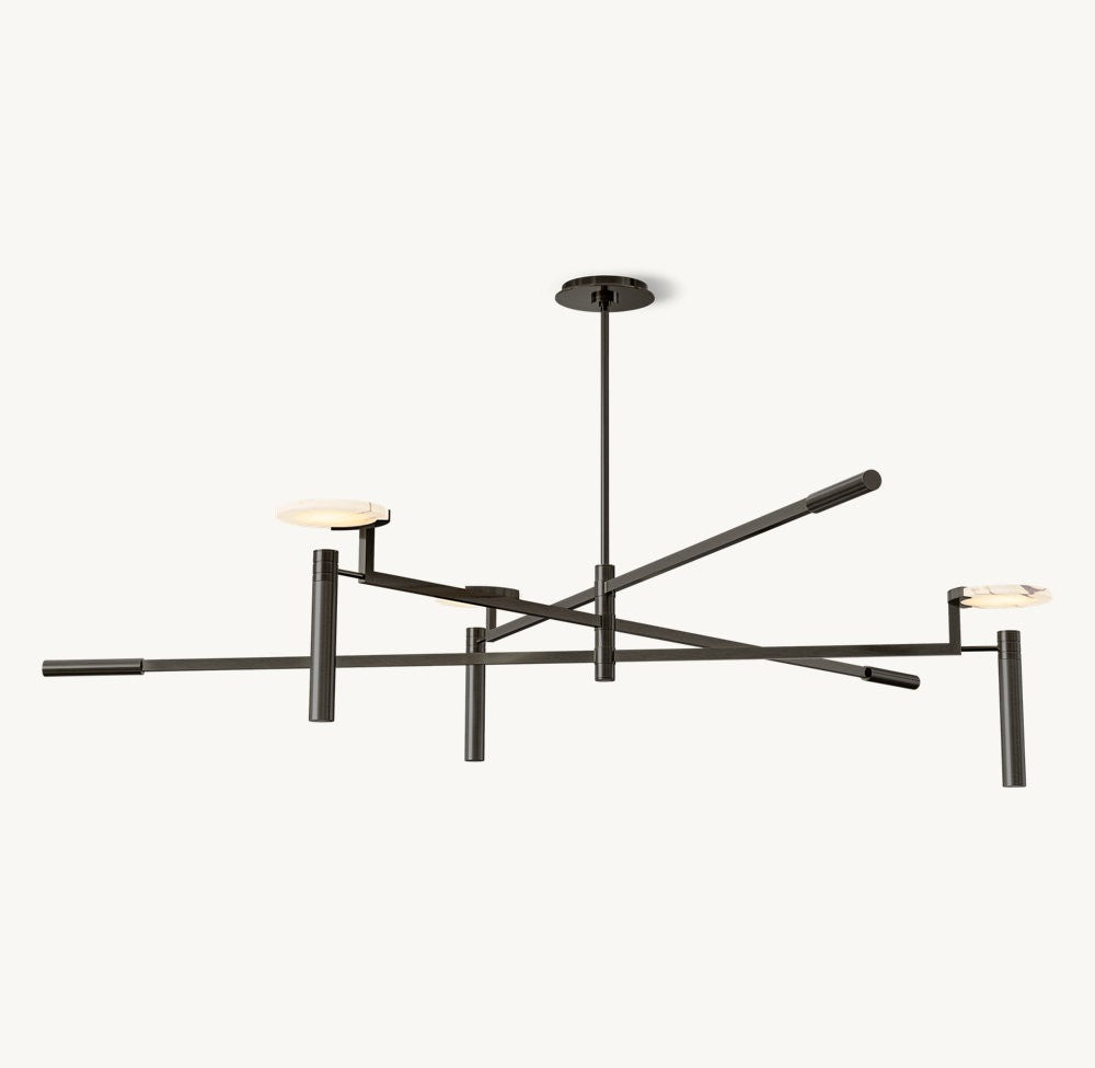 Melange Round Alabaster Disc Chandelier