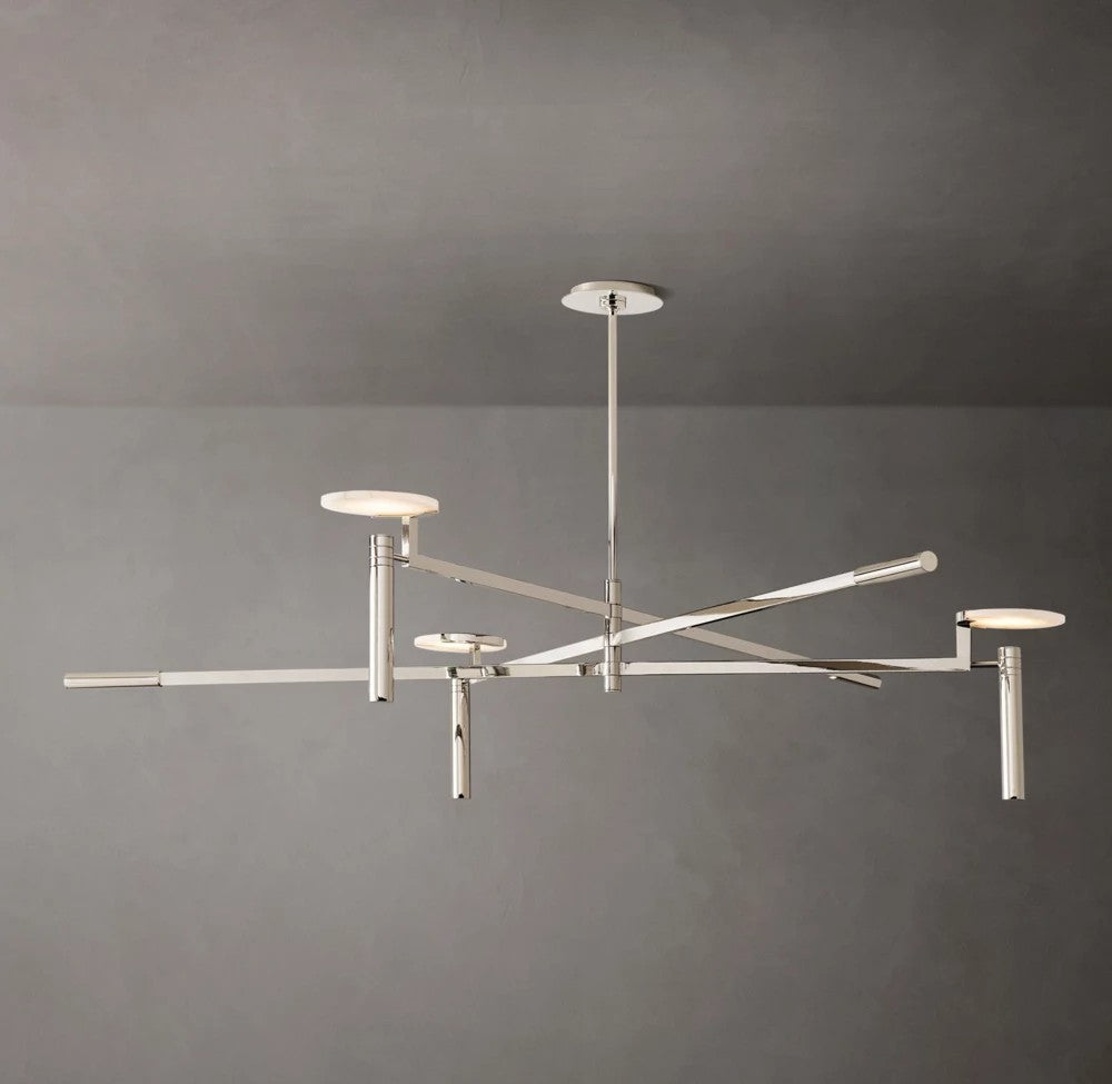 Melange Round Alabaster Disc Chandelier