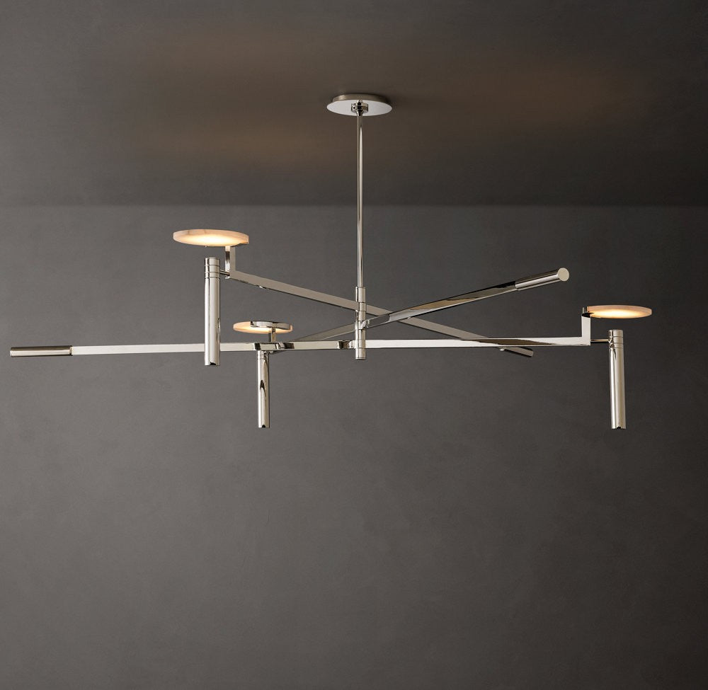 Melange Round Alabaster Disc Chandelier