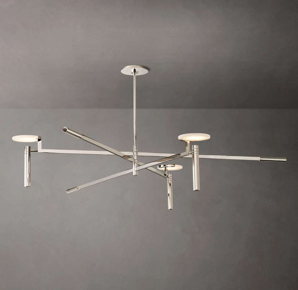 Melange Round Alabaster Disc Chandelier