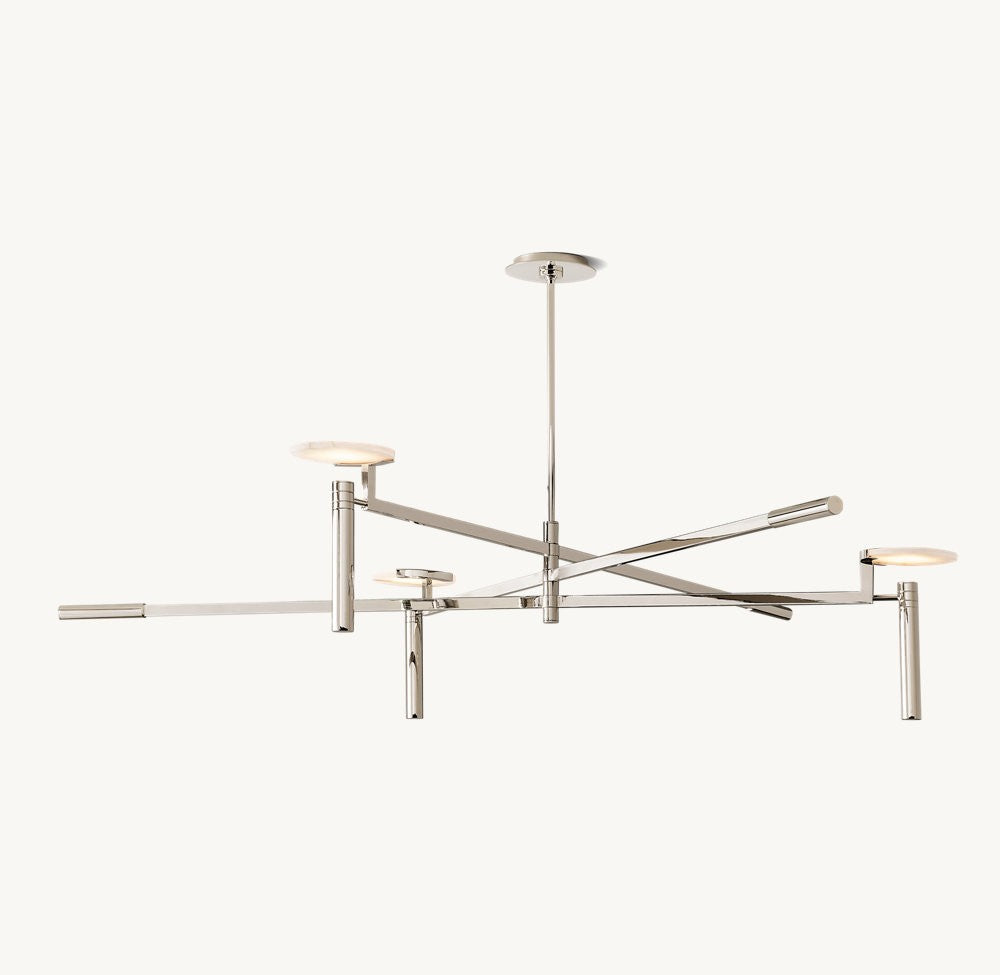 Melange Round Alabaster Disc Chandelier