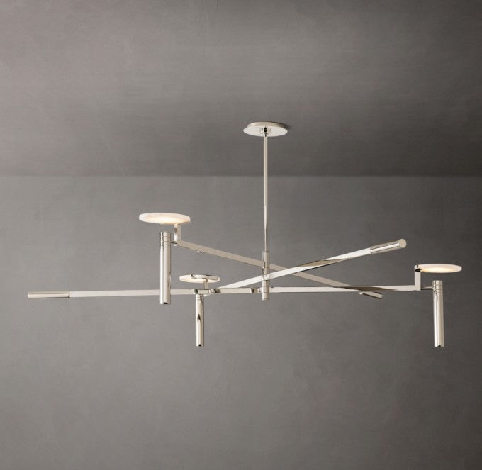 Melange Round Alabaster Disc Chandelier