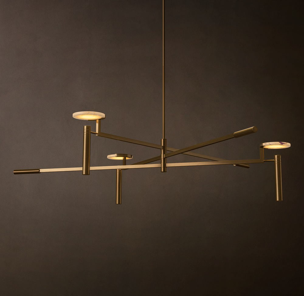 Melange Round Alabaster Disc Chandelier