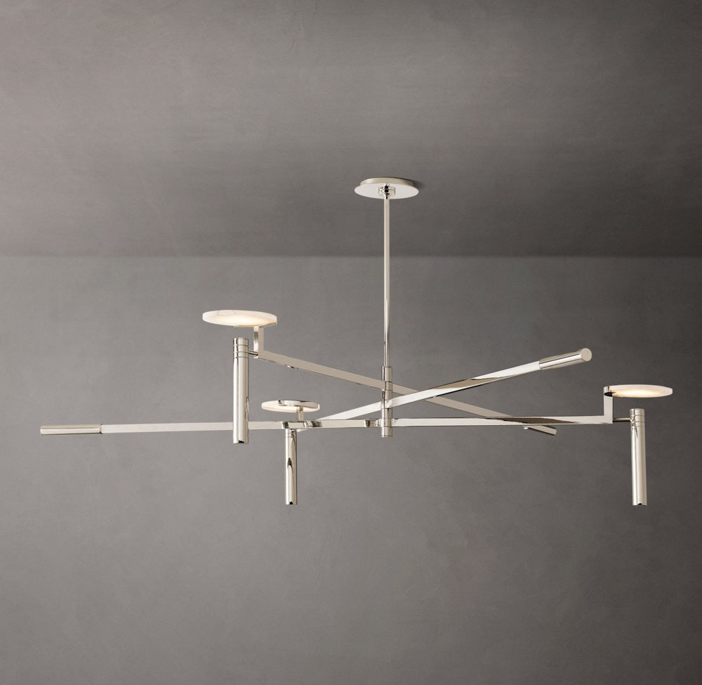 Melange Round Alabaster Disc Chandelier