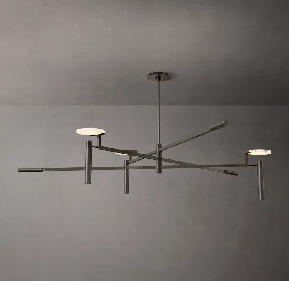 Melange Round Alabaster Disc Chandelier