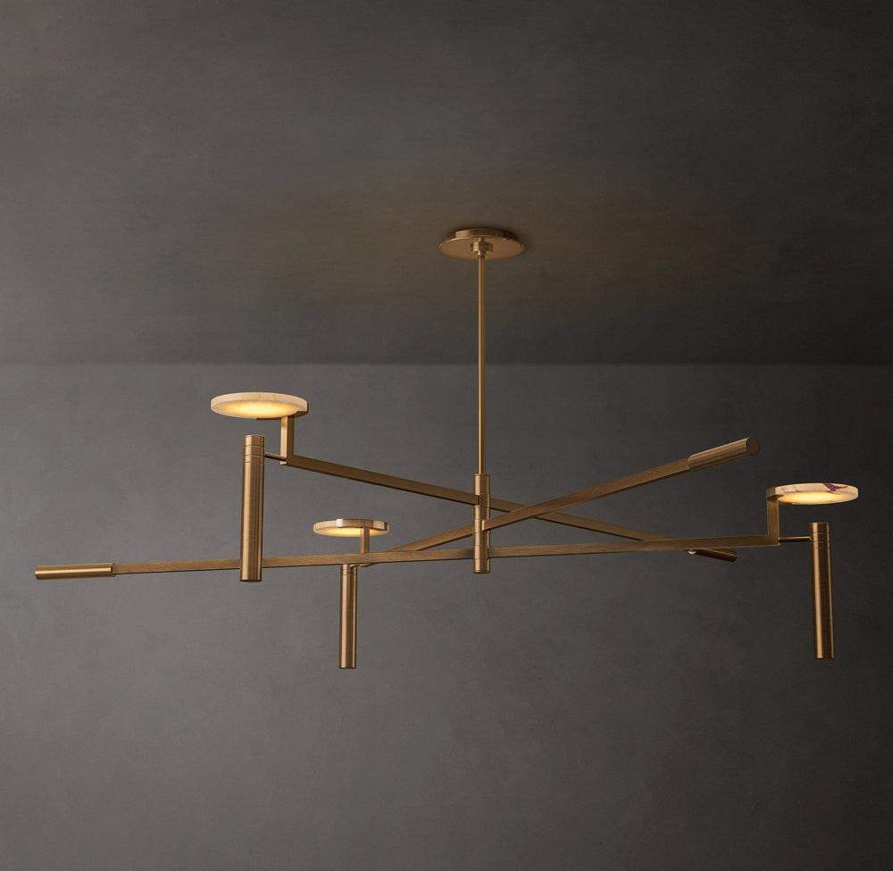 Melange Round Alabaster Disc Chandelier