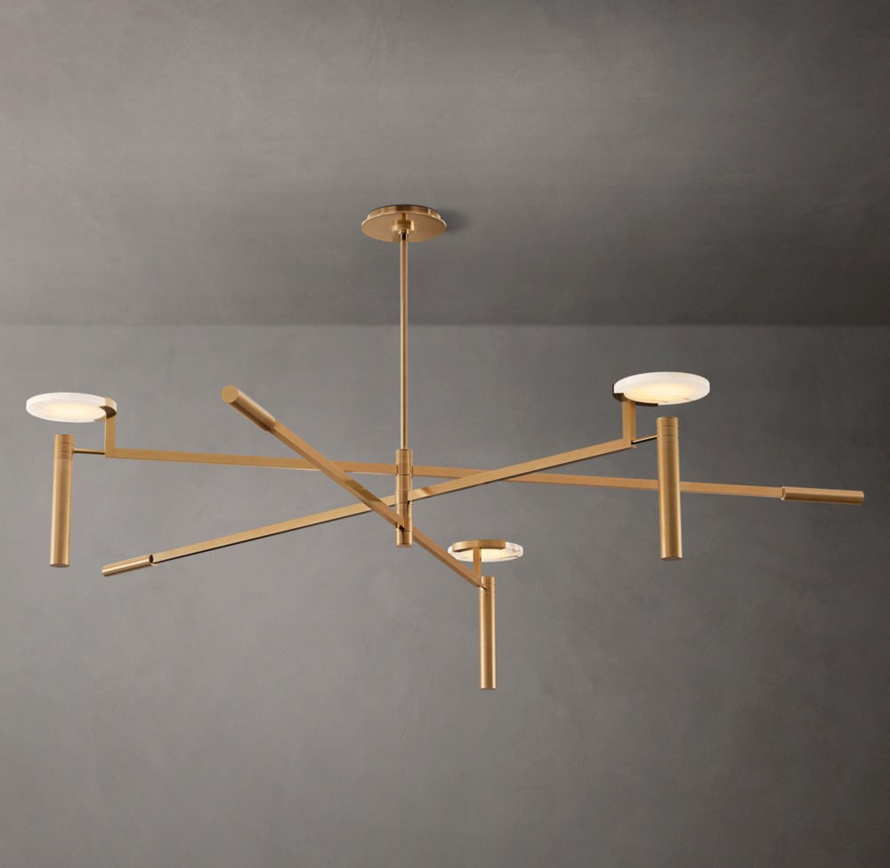 Melange Round Alabaster Disc Chandelier