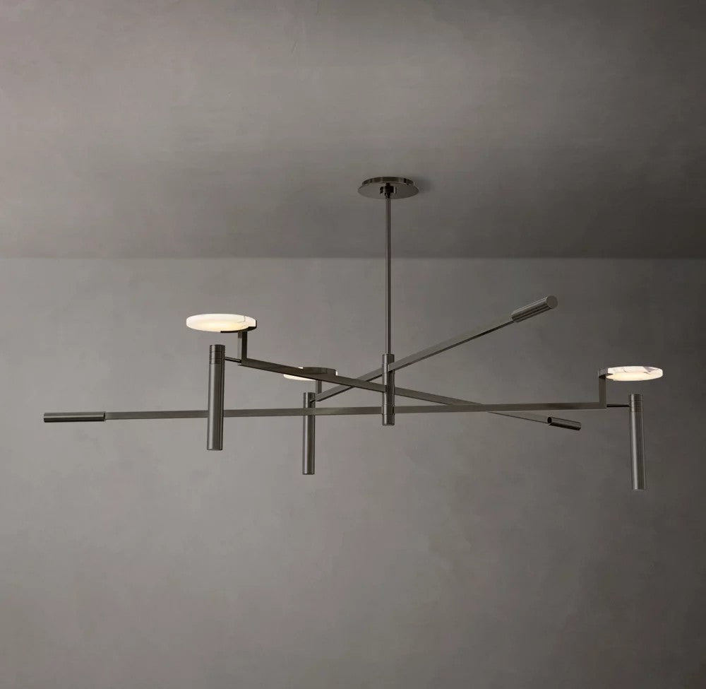 Melange Round Alabaster Disc Chandelier