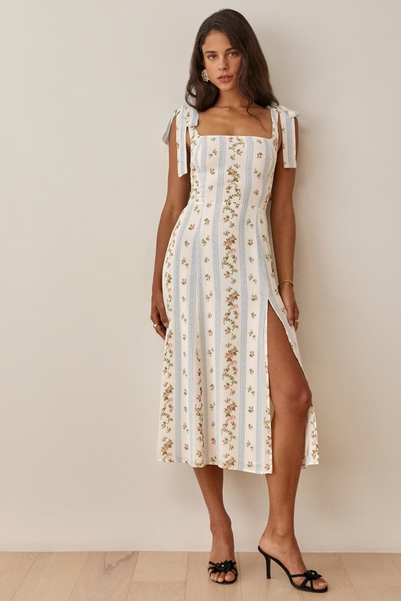 Mirella Knot-Strap Midi Dress
