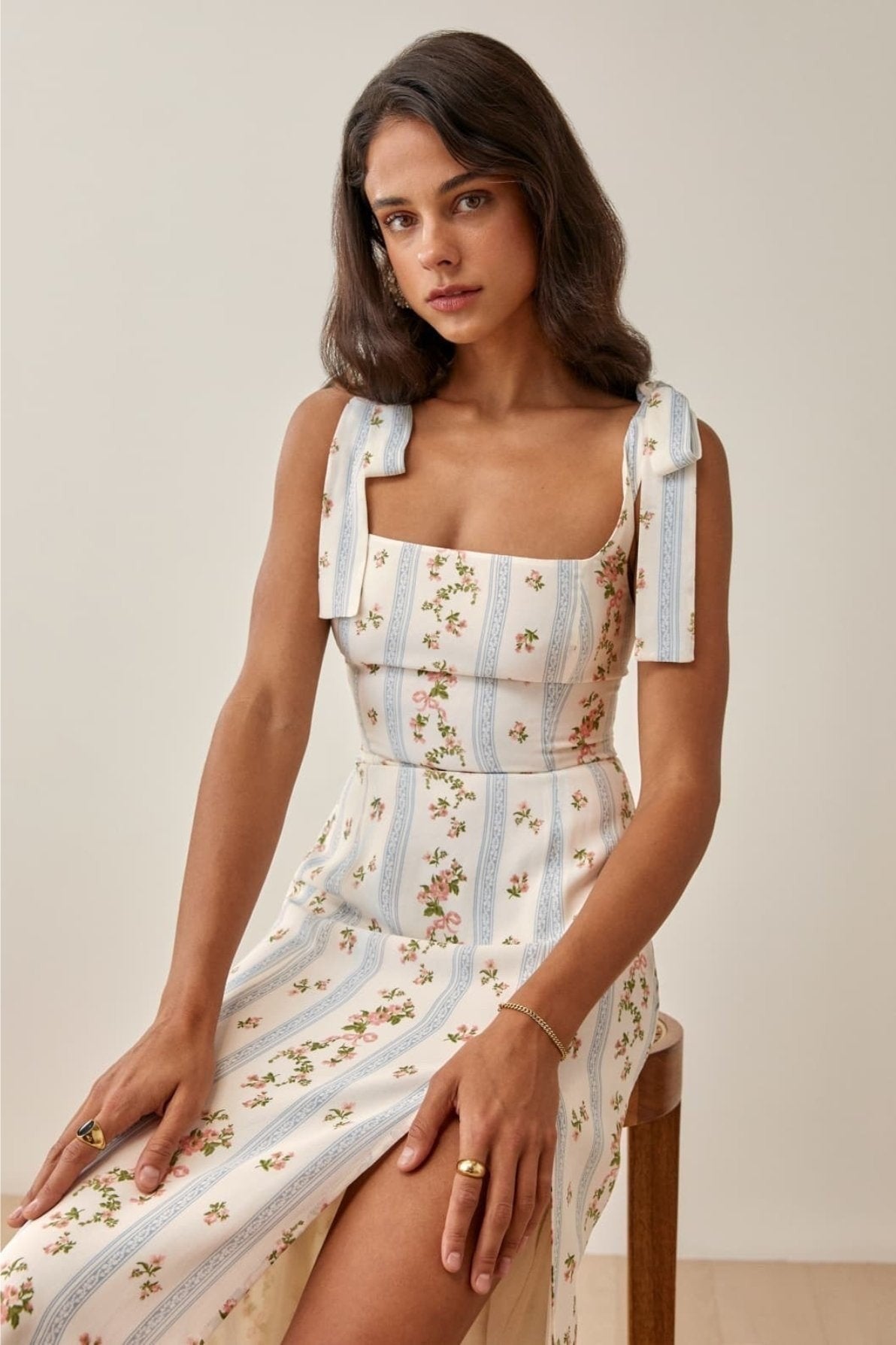 Mirella Knot-Strap Midi Dress