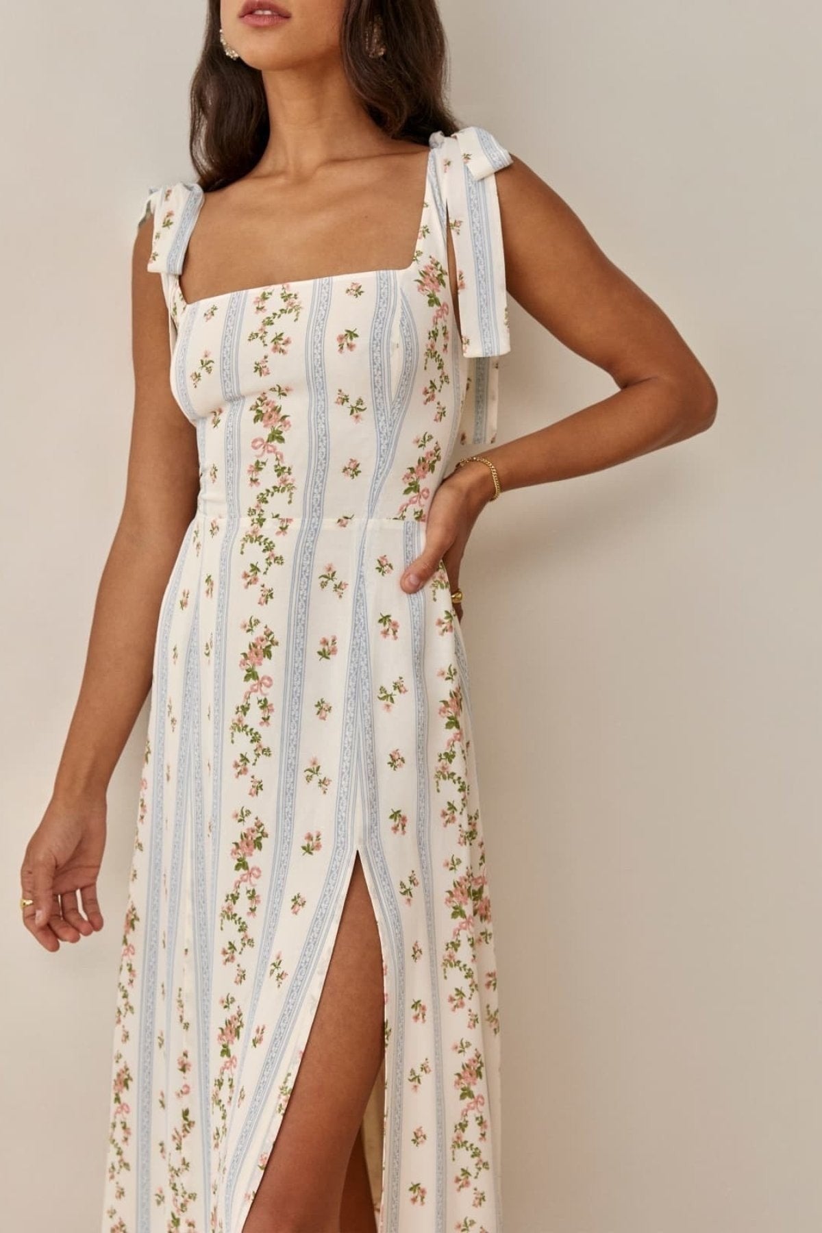 Mirella Knot-Strap Midi Dress