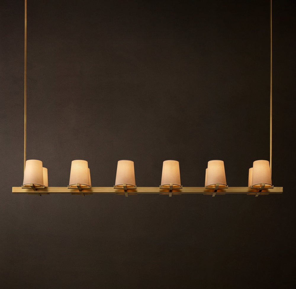 Pauillac Fabric Shade Linear Chandelier