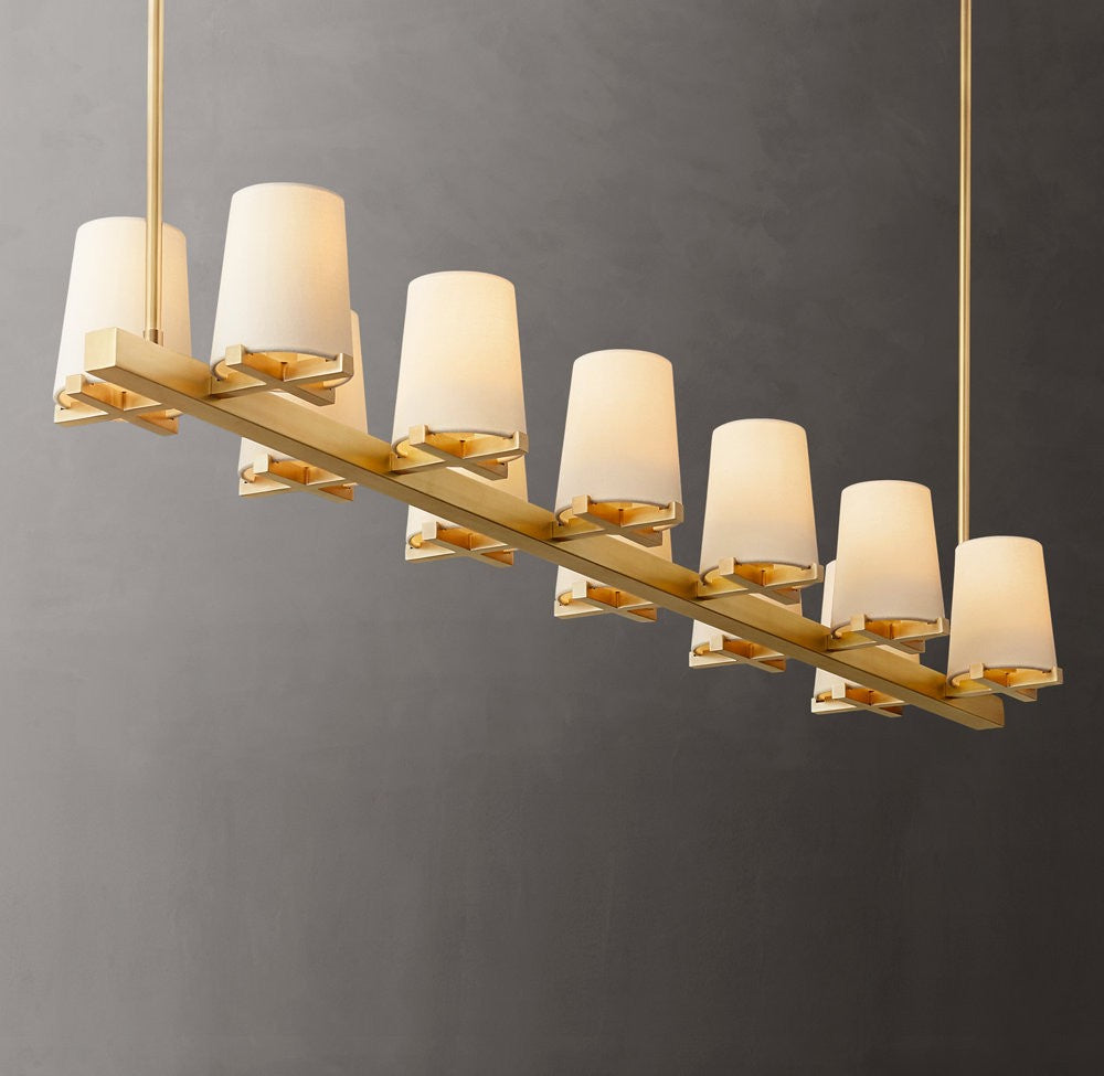 Pauillac Fabric Shade Linear Chandelier