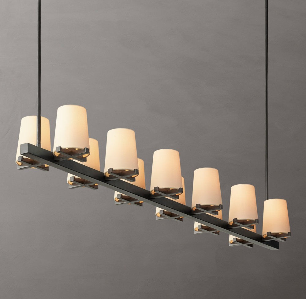 Pauillac Fabric Shade Linear Chandelier