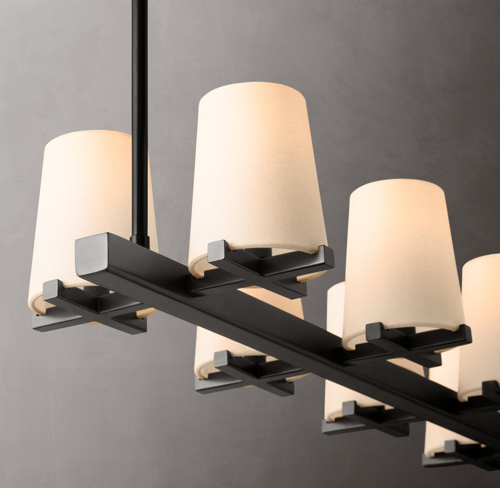 Pauillac Fabric Shade Linear Chandelier