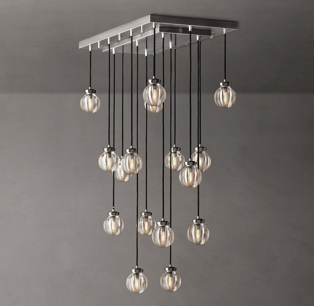 Pearl Rectangular Crystal Drop Chandelier