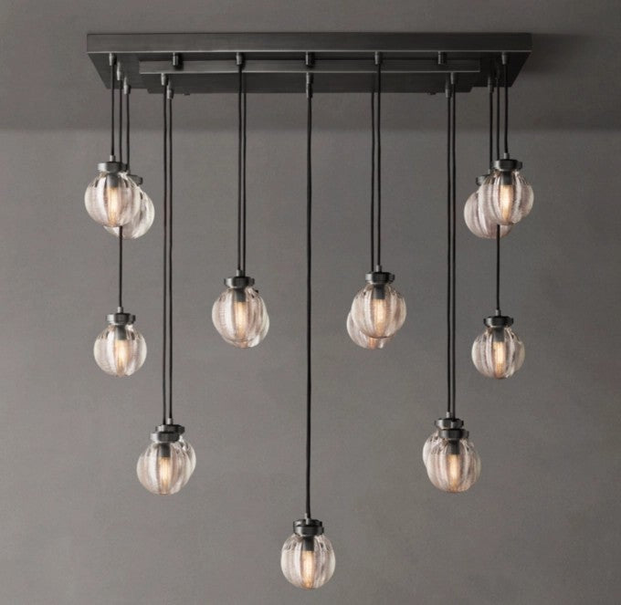 Pearl Rectangular Crystal Drop Chandelier